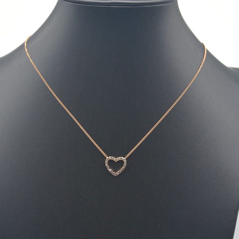 Collana pendente in acciaio a forma di cuore in pietra argilla rfbnck1567