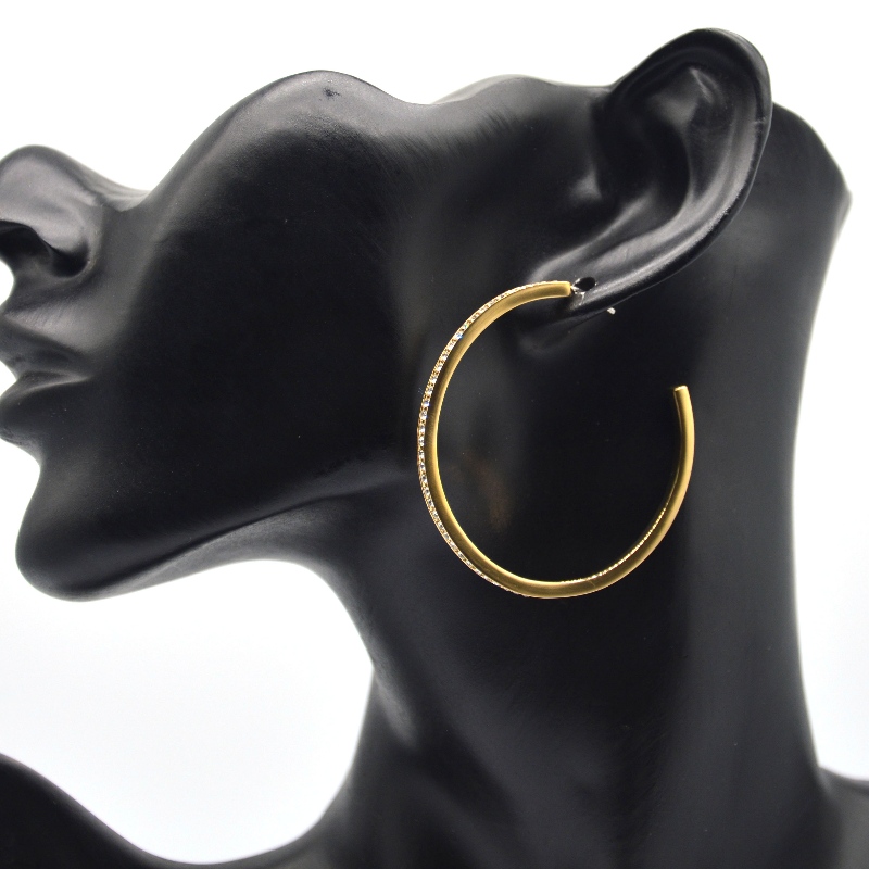 Acciaio inossidabile C-tipo di pietra appiccicosa Earring rfbeart1537