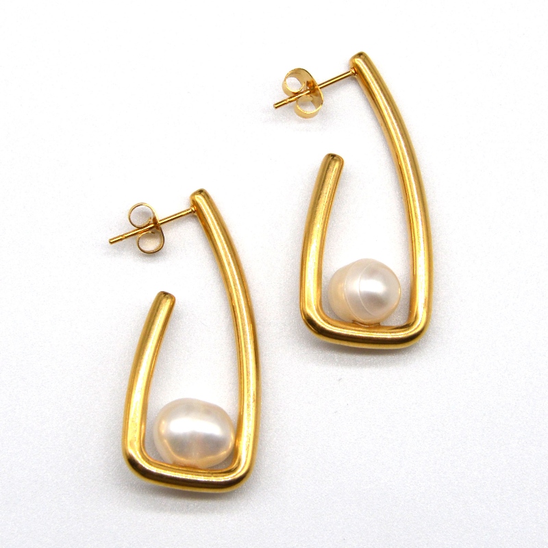orecchini Perla Acciaio inossidabile, gioielli di moda, gioielli di moda, Pearl Jewelry rfbeart0023