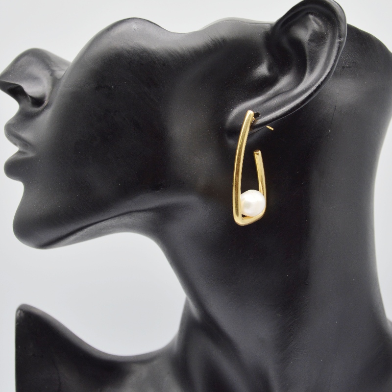 orecchini Perla Acciaio inossidabile, gioielli di moda, gioielli di moda, Pearl Jewelry rfbeart0023