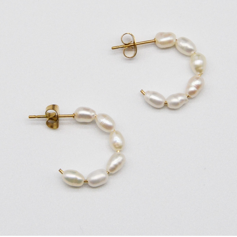 orecchini Perla Acciaio inossidabile, gioielli di moda, gioielli di moda, Pearl Jewelry rfbeart0066