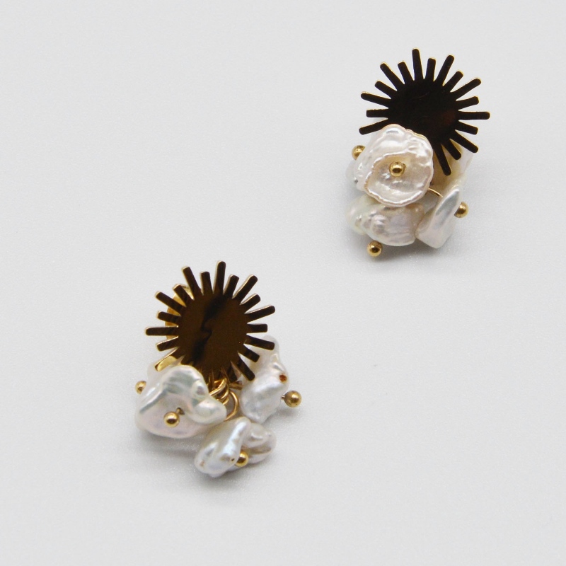 orecchini di perle di acciaio inossidabile, gioielli di moda, gioielli di moda, Pearl Jewelry rfbeart0134