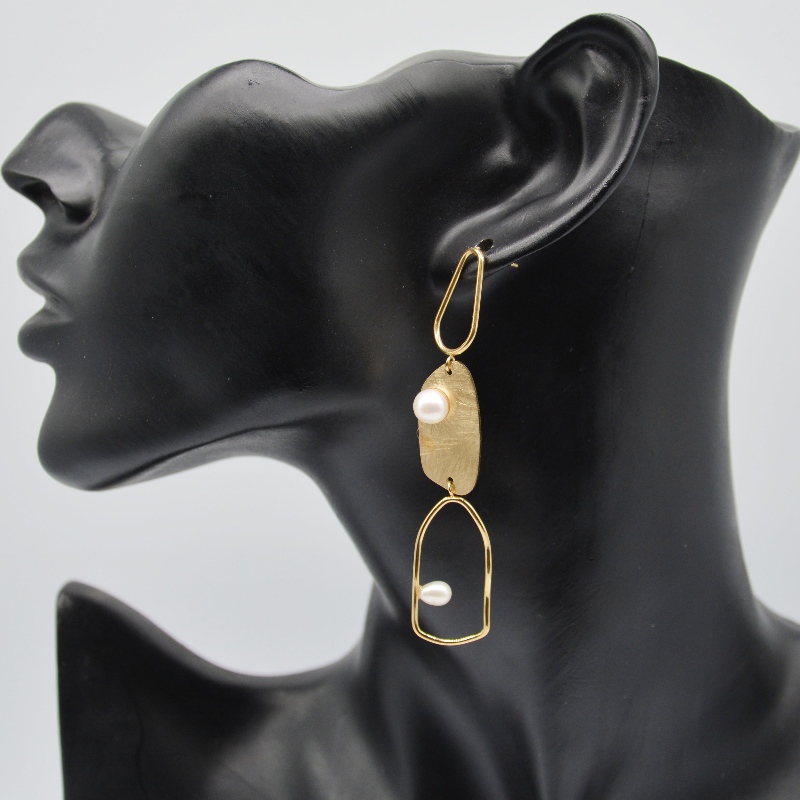 orecchini di perle inossidabili, gioielli di moda, gioielli di moda, Pearl Jewelry rfbear0349