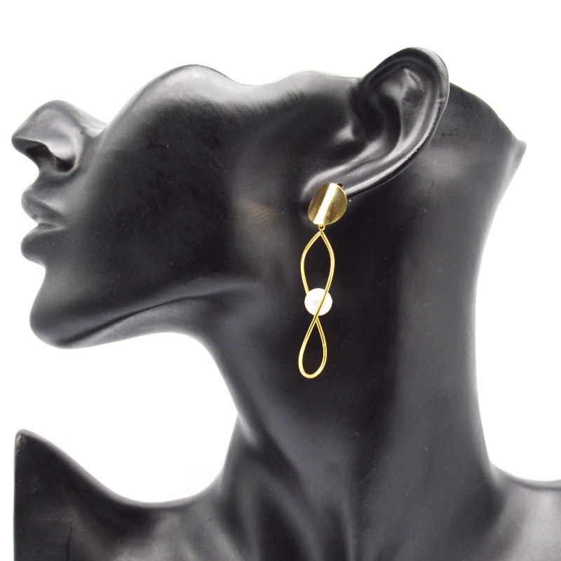 Orecchini di perle in acciaio inossidabile, gioielli di moda, gioielli di moda, gioielli di perle Rfber0168