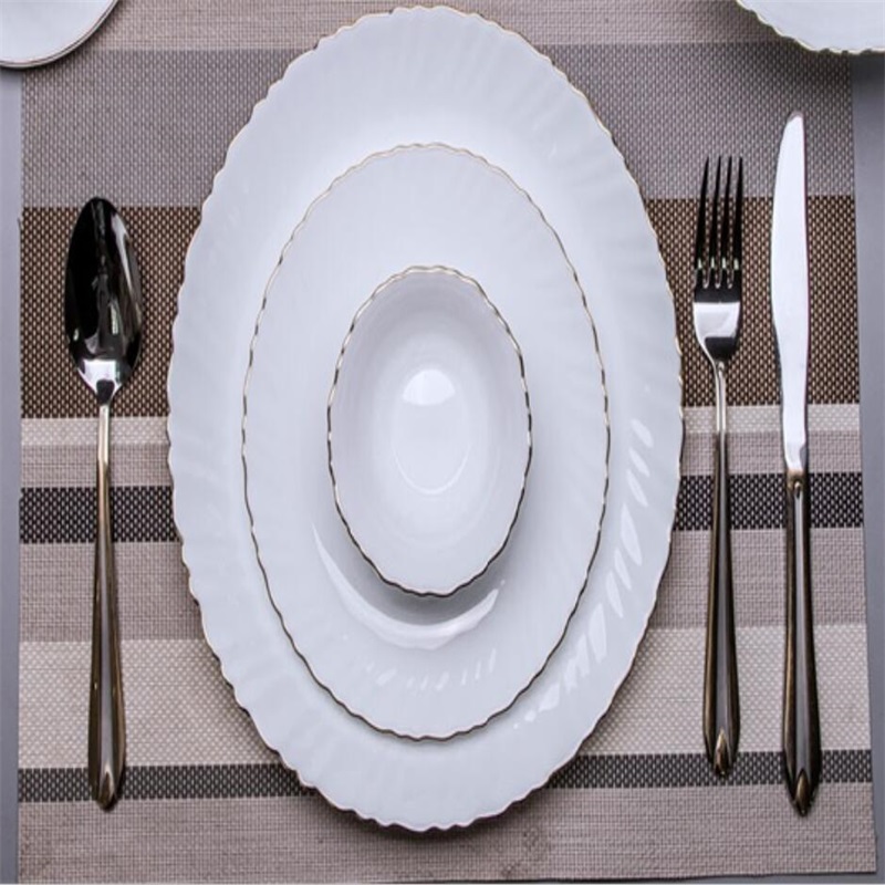21G *Cena Set con linea dorata Resistente a calore Opal Glassware
