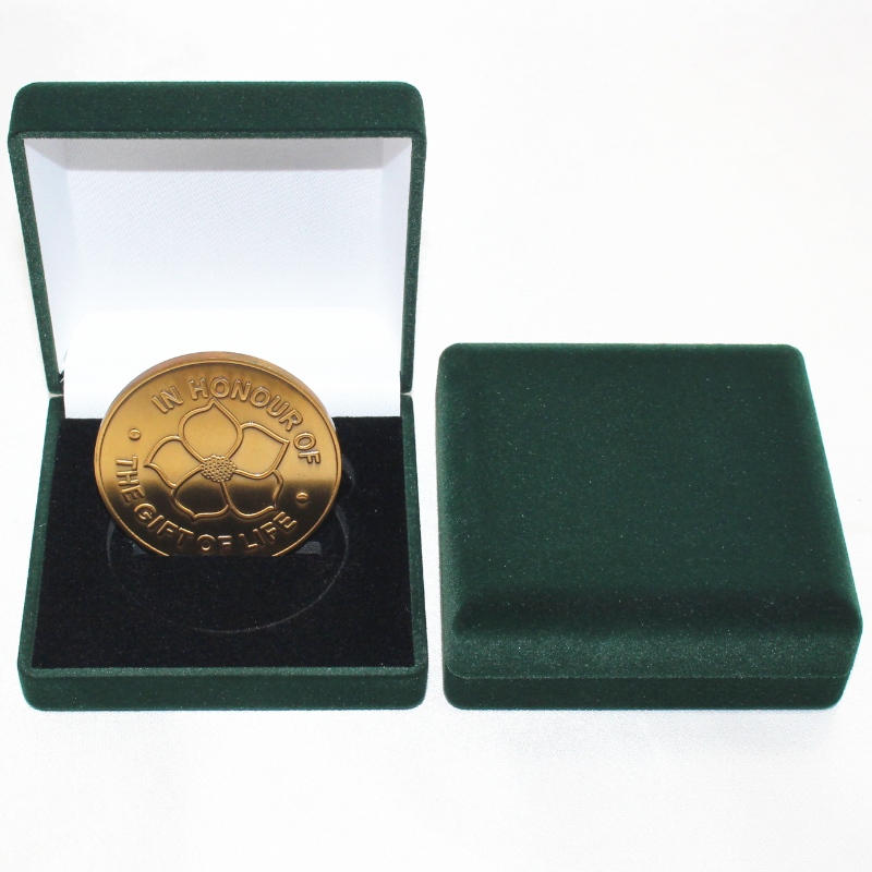 Elemento D-33S forma rotonda Velvet Box per monete, medaglia *distintivo, mm.80*80*30, pesi circa 65g