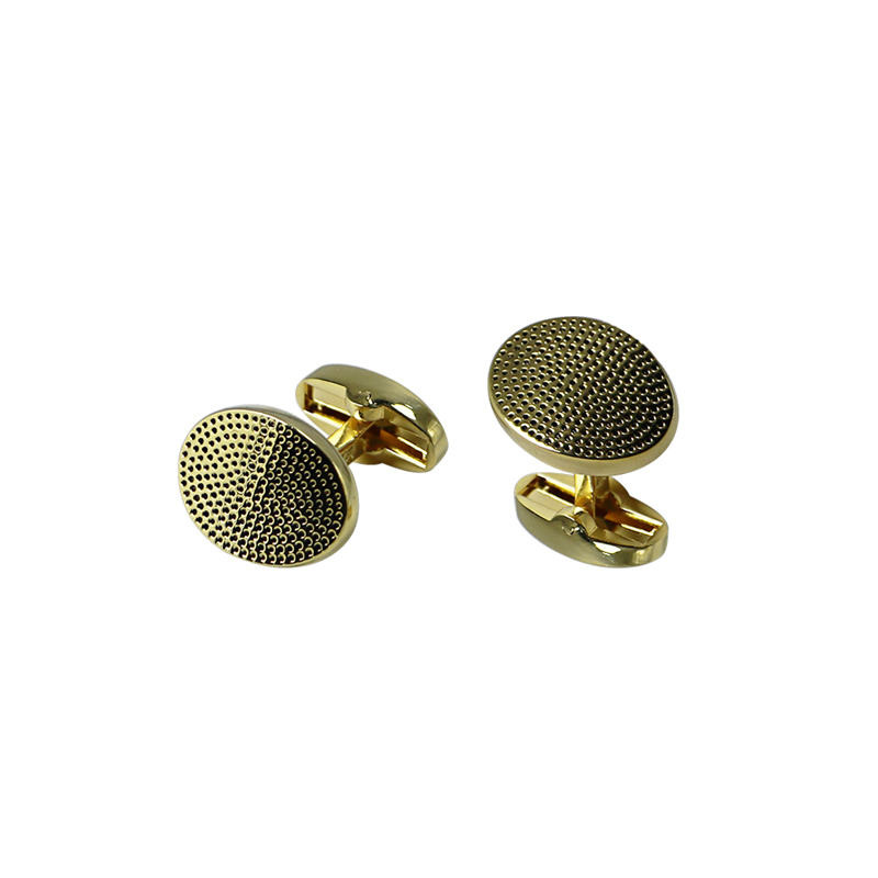 Gemelli ovali placcati oro con cupole nere