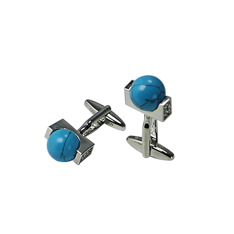 Gemelli unici con sfera di turchese e cristallo