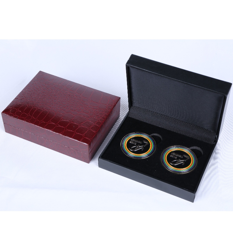 Voce V-18 rettangolare Scatola di carta in pelle per monete doppie o 60*100mm medaglia＆ tessere, ecc. mm.120*90*40, pesi circa 135g