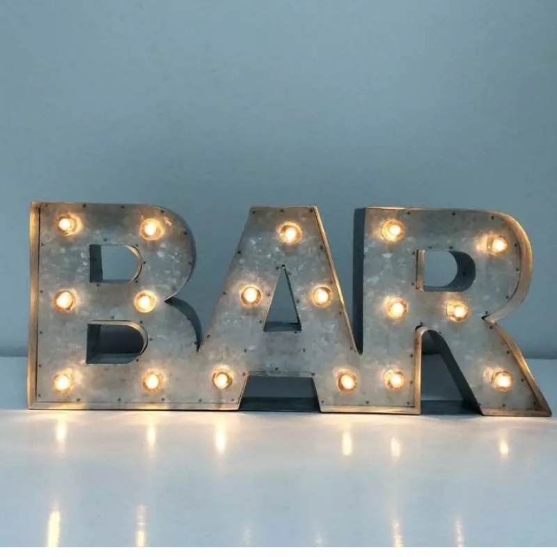 3D LED Metallo Tin Bar Sign LED Letter Sign Marquee Letter Light Lamp per Bar Cafe Shop