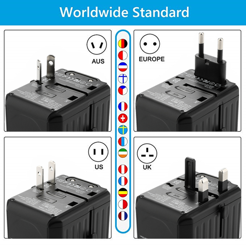 2020 nuovo 110-250V US AUS UK EU plug phone accessori di telefonia mobile 6USB caricabatterie 6A uscita adattatore di viaggio universale con 4USB+2Type-C