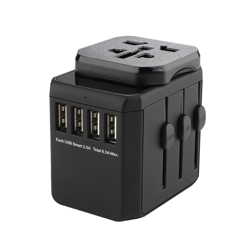 Ground110V-240V plugin globali 4 USB porta universale 5V/6A adattatore di viaggio standard multiuso