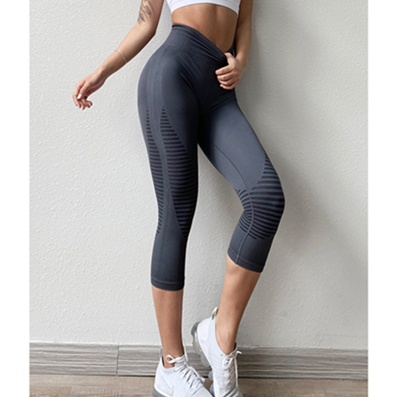 Pantaloni da fitness da donna a vita alta aderenti aderenti per lo yoga da donna che eseguono pantaloni da fitness ad asciugatura rapida ad alto rimbalzo