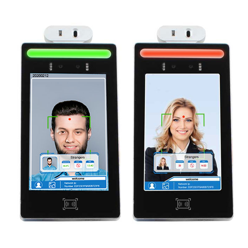 Chiosco lcd per misurazione della temperatura con riconoscimento facciale wireless da 8 pollici per la presenza dell'accesso alla porta di sicurezza