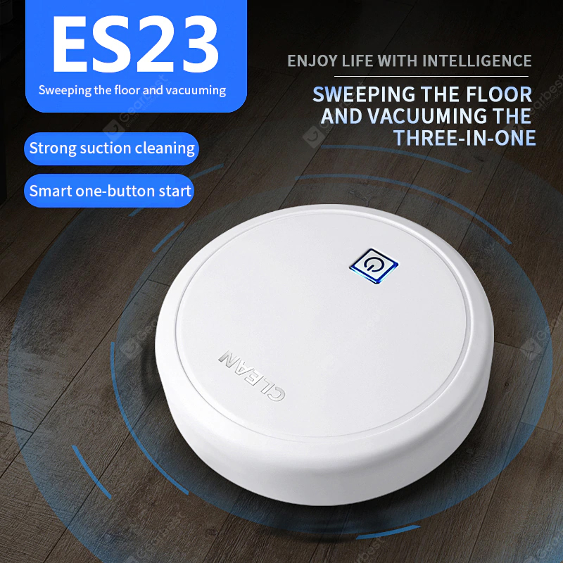 ES23 Ricarica automatica USB Robot aspirapolvere senza fili Aspirapolvere Cordless Vaccum Robot Macchina per la pulizia Robot Moquette Robot Aspiratore - Bianco