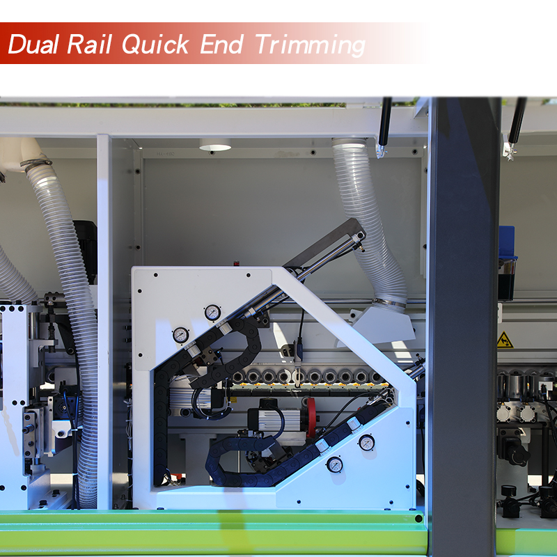 Opzionale configurazione della macchina di fascia di bordo: 4-motori Corner Trimming/ Dual Rail Quick End Trimming