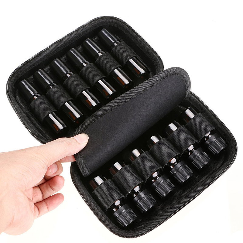 12 griglia sacchetto di olio essenziale di essenza bottiglia di olio sacchetto di immagazzinaggio cerniera scatola di immagazzinaggio portatile olio essenziale scatola di immagazzinaggio