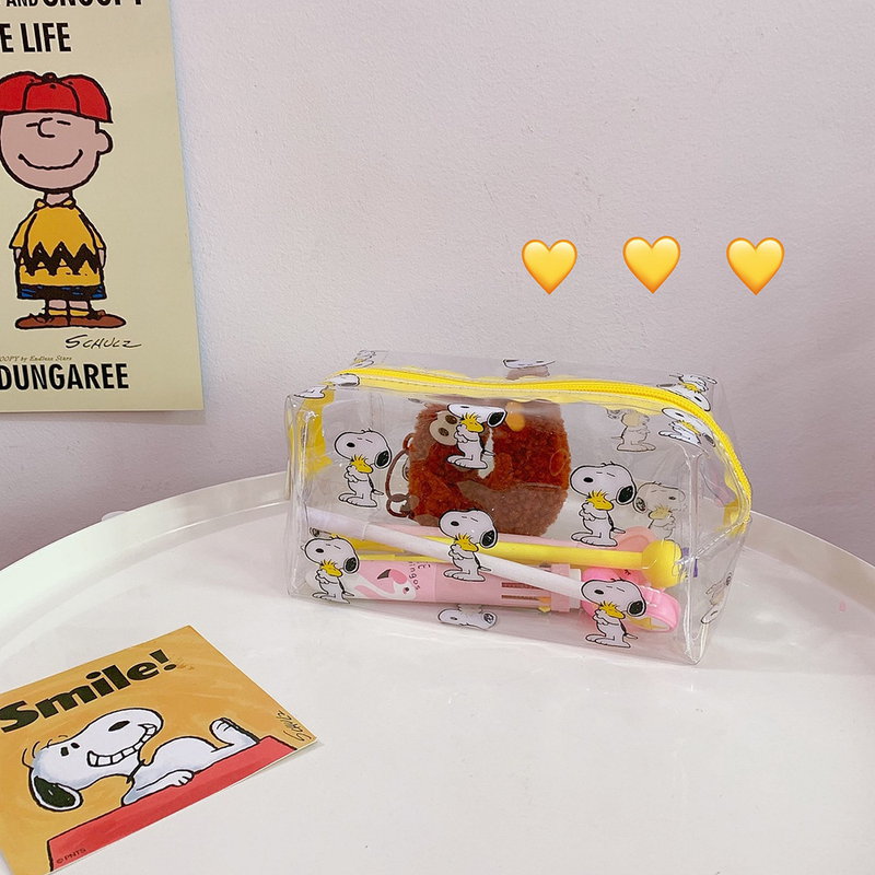 Giappone e Corea del Sud borsa trucco trasparente impermeabile per donna portatile Ins vento cartone animato grande capacità ragazze lavano produttori di borse personalizzate