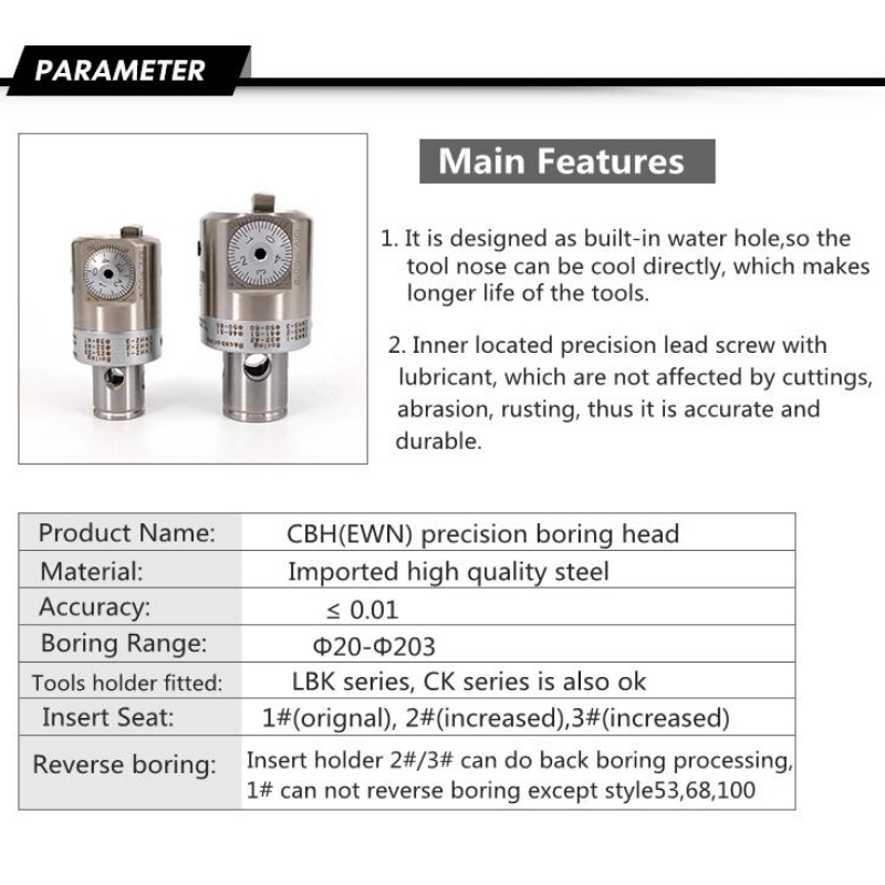 Serie di alesature di precisione: CK2 (EWN25-47CKB2) EWN25-47 testa per alesatura testa alesatrice testa alesatrice bt40 testa alesatrice