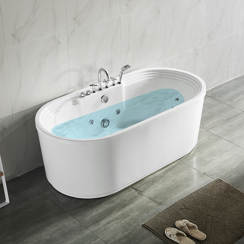 Vasca da bagno classica in ABS di alta qualità con getti e rubinetti in ottone