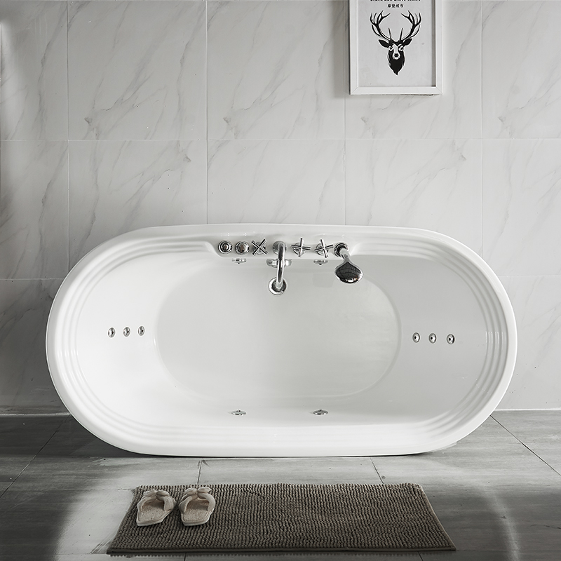 Vasca da bagno classica in ABS di alta qualità con getti e rubinetti in ottone