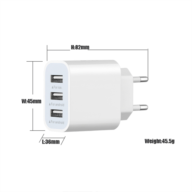 Caricatore portatile a ricarica mobile Telefono rapido Adattatore universale 3USB