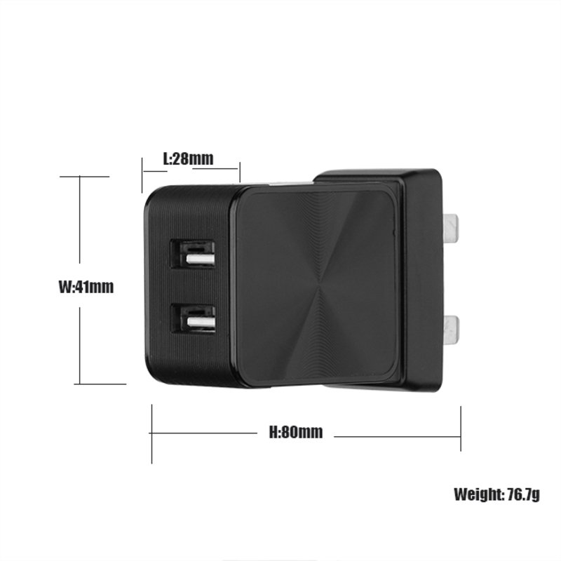 OEM caricatore portatile FCC .CE Caricatore rapido per telefono cellulare Adattatore universale 2 porte USB Caricatore da viaggio Caricabatterie portatile OEM