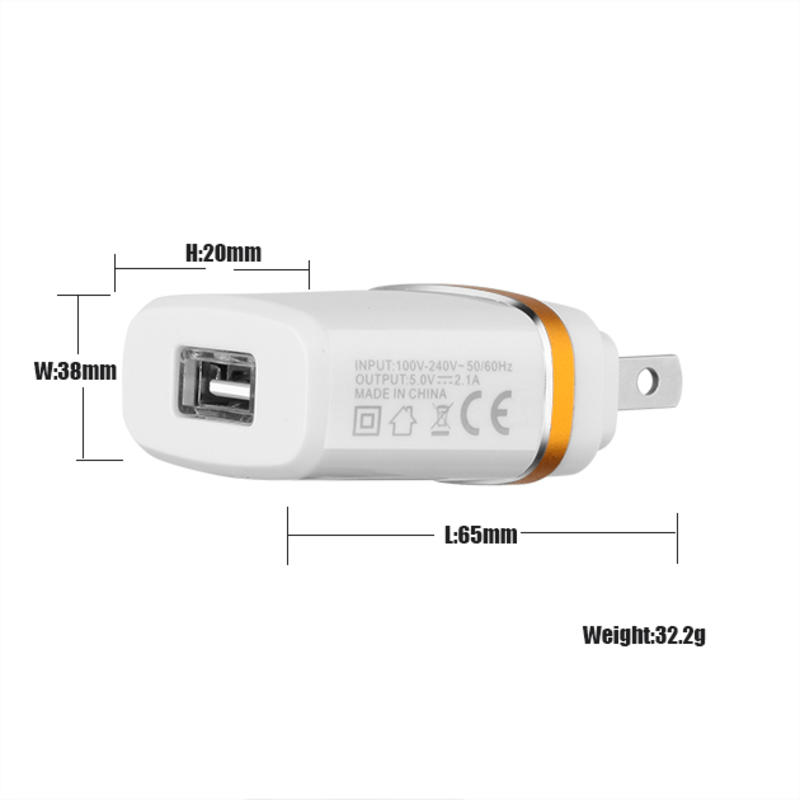 Caricatore portatile per ricarica rapida per cellulare Caricabatterie universale da muro USB Caricatore da viaggio universale