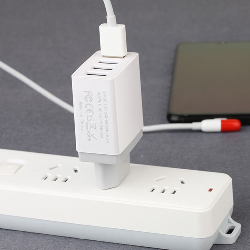 Adattatore per caricabatterie da viaggio a muro USB a 4 porte Caricabatterie USB multiporta per caricabatterie rapido per telefoni cellulari