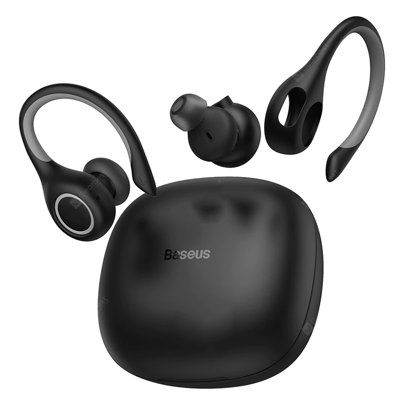 Baseus Encok W17 Sport Auricolari Bluetooth Auricolari TWS Cuffie wireless Cuffie Supporto Qi Ricarica wireless Smart Touch IP55 Impermeabile - Nero