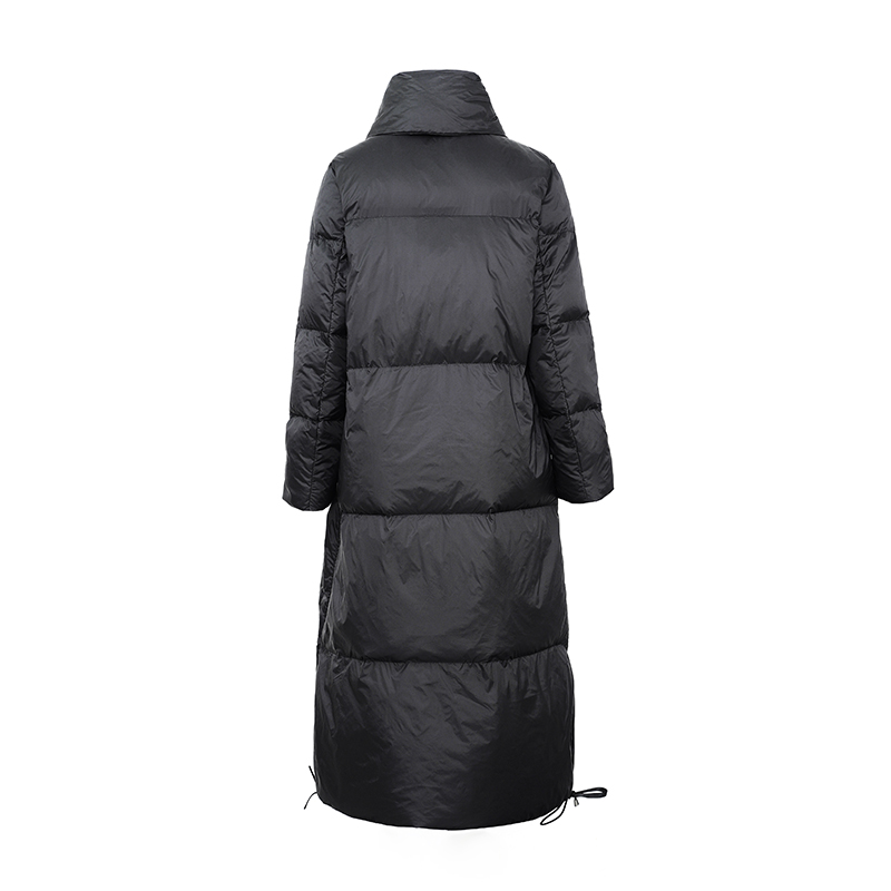cappotto / piumino lungo caldo da donna con cappuccio staccabile.