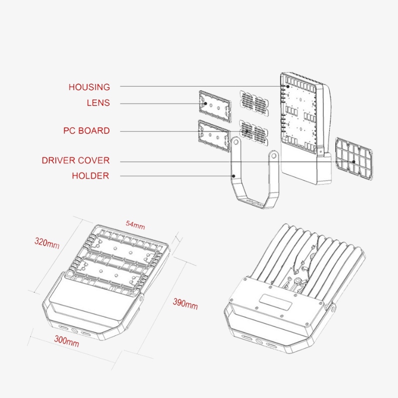 High lumen SMD IP65 Waterrepous Outdoor 100w floodlight
