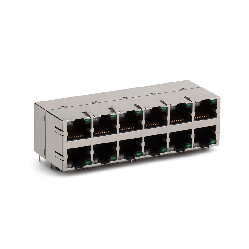 RJ45,2X6 (filtro), LED, custodia schermata