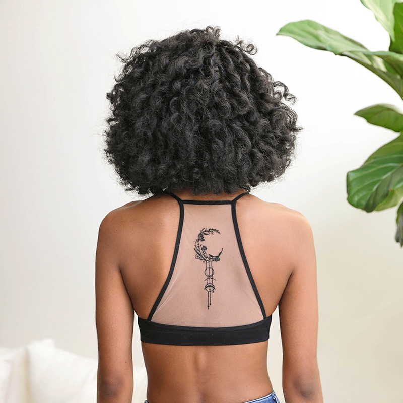 GA-5542 Dream Catcher Tattoo Bralette Ricamo Mesh Bra Fashion Girl Top Biancheria intima senza soluzione di continuità
