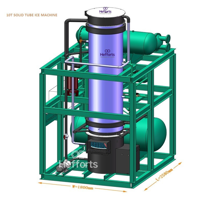 innovative 10tonnellate per 24hr.Macchina del ghiaccio a tubo solido per cibi e bevande