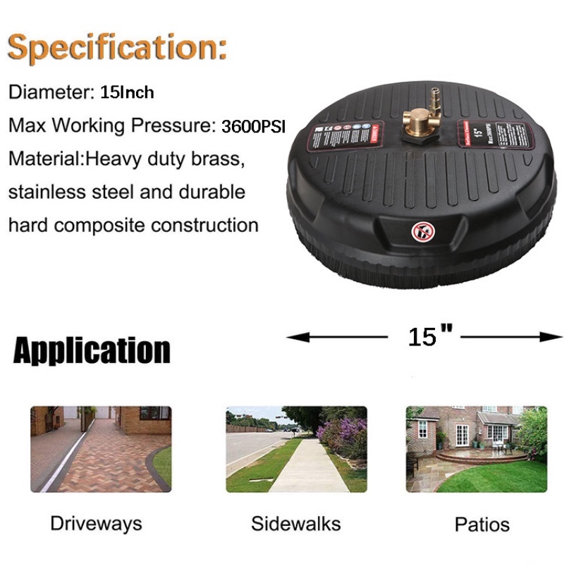 attacco per pulitore per superfici power washer con attacco rapido da 1\/4