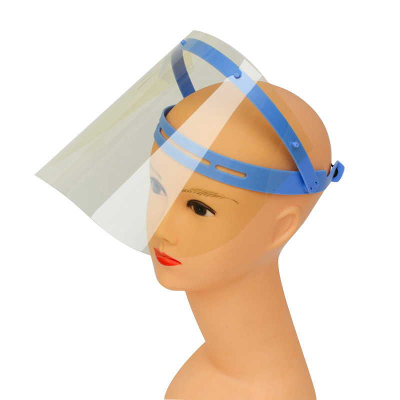 Visiera protettiva in PET anti-appannamento regolabile anti-UV da 0,35 mm