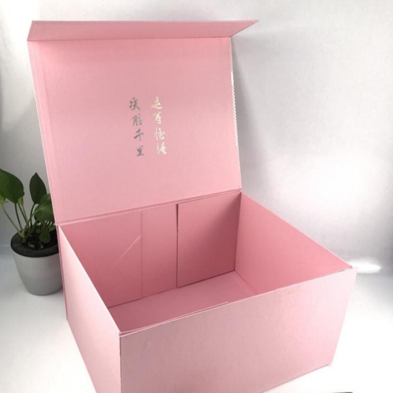 Cassetta di confezionamento personalizzata, stampaggio a caldo rosa, penna d'oro, inchiostro, carta, inchiostratura, reliquie culturali scatola di carta, scatola di carta pieghevole a conchiglia, scatola di confezionamento regalo