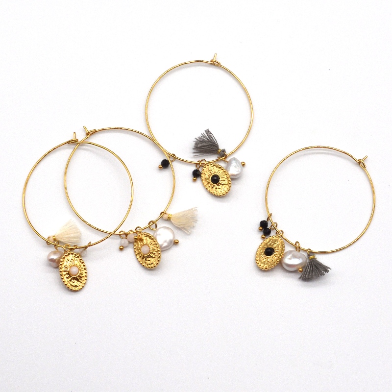 Orecchini a tubo tondo lucido classico dorato in acciaio inossidabile, fabbrica di lavorazione di gioielli in Cina Ruifanbao