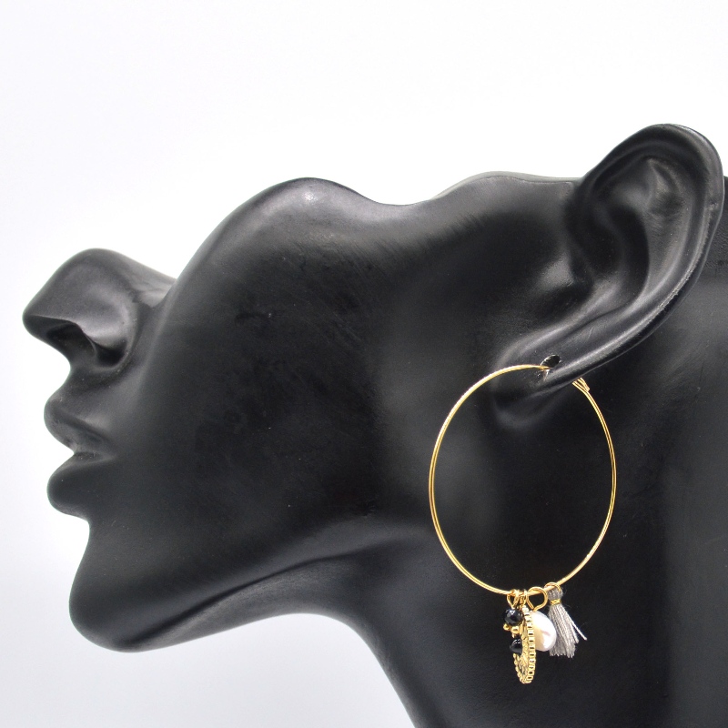 Orecchini a tubo tondo lucido classico dorato in acciaio inossidabile, fabbrica di lavorazione di gioielli in Cina Ruifanbao