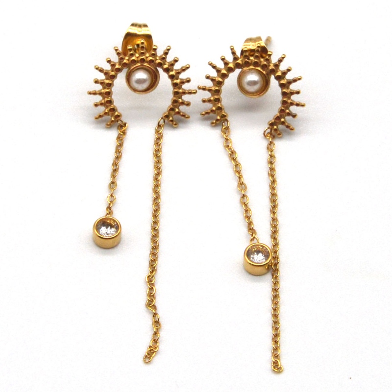 Orecchini rotondi, nappe, ciondoli di placcatura sottovuoto del nastro, catene, ciondoli, orecchini carini, gioielli Fabbrica di lavorazione dei gioielli Cina Ruifanbao