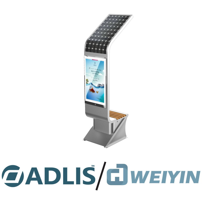 Multi funzione High Resolution Advertising Solar Bench for Smart City