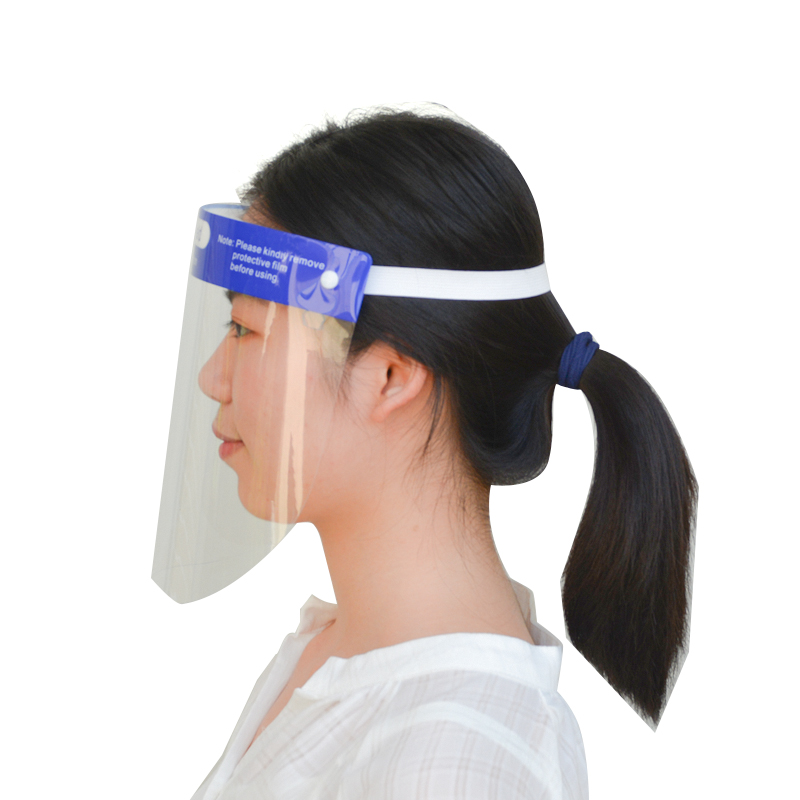 Visiera protettiva in plastica antispruzzo per adulti personalizzata trasparente per adulti