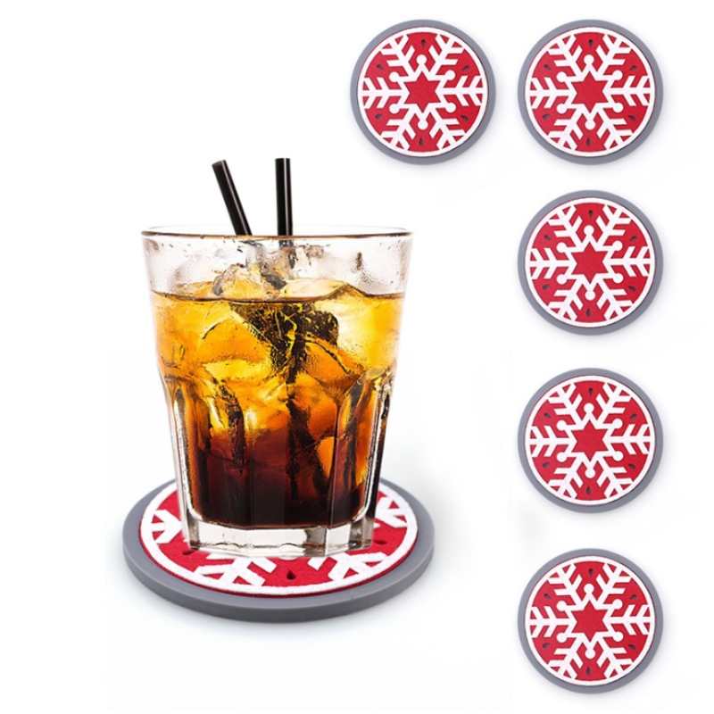 10 sottobicchieri di feltro natalizi ispessiti