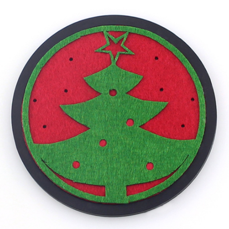 10 sottobicchieri di feltro natalizi ispessiti