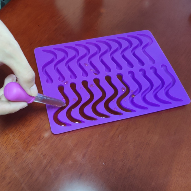 Silicono modello di caramello verme modello di bruco forma di insetto di pesce modello di cioccolato piccolo serpente reticolo di ghiaccio