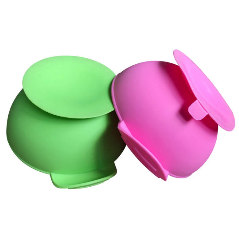 Silicone piatto di plastica ovale integrato Silicone Baby Bib