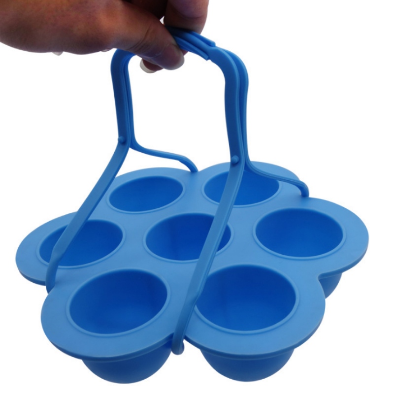 Manico contenitore per alimenti in gel di silice a 7 fori, stampo per torta in silicone, griglia per il ghiaccio