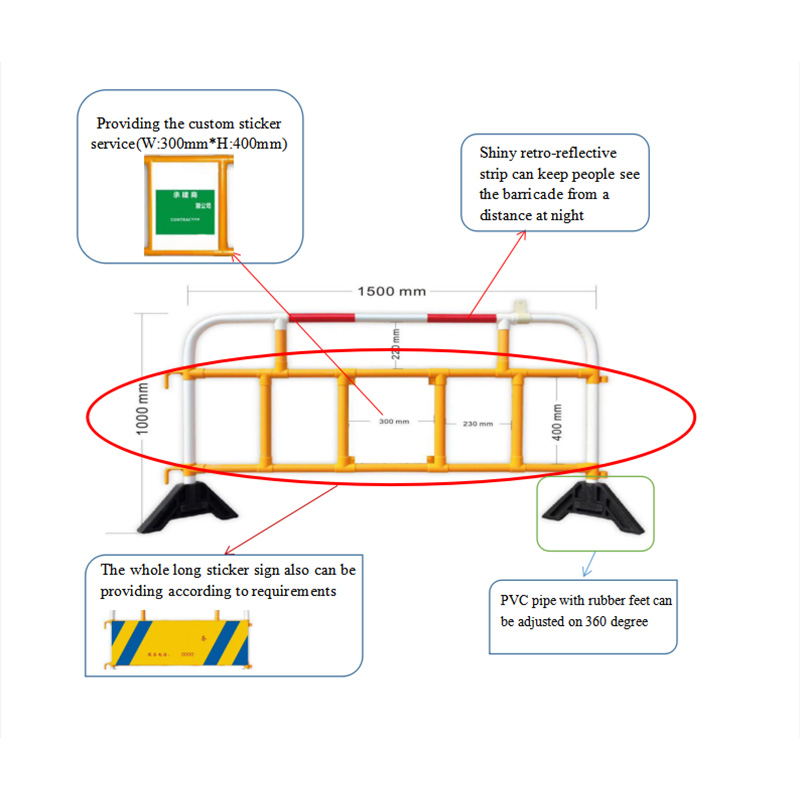 costruzione di barriere stradali barriera stradale di controllo della folla Barriere di controllo della folla di 2 m per la sicurezza dei pedoni