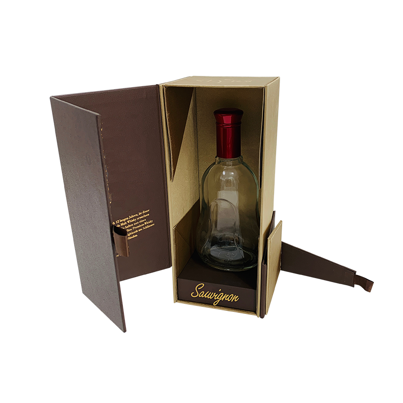 Scatola regalo marrone pieghevole con chiusura magnetica per whisky